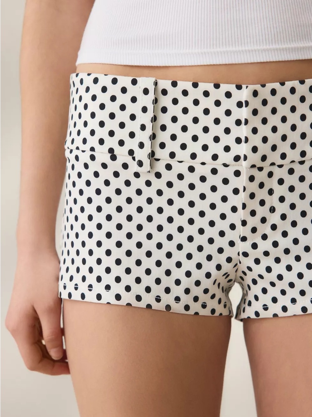 Urban Outfitters Polka Dot Micro Shorts - White & Black